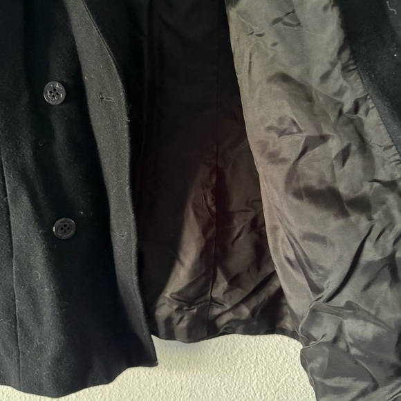 Marsh Landing Vintage Nautical Black Wool Blend Double-Breasted Coat Large - Picture 8 of 10